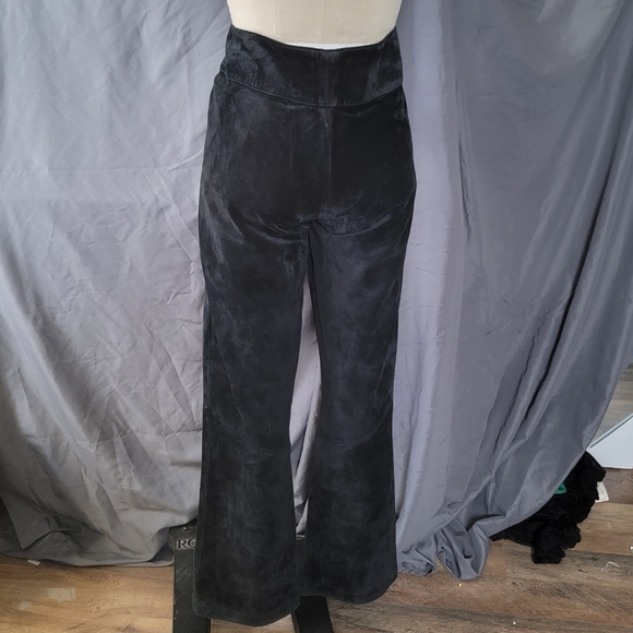 Leather Suede black bootcut pants - Picture 4 of 10